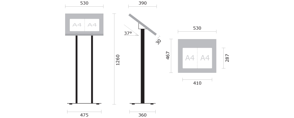 Contemporary Standing Restaurant Display Cases